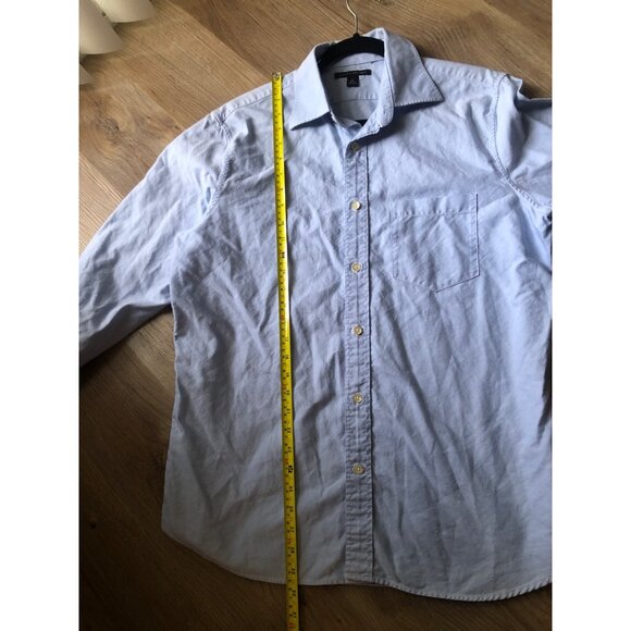 BANANA REPUBLIC- MENS BLUE LONG SLEEVE BUTTON DOWN COTTON SHIRT SIZE MEDIUM - Picture 6 of 7